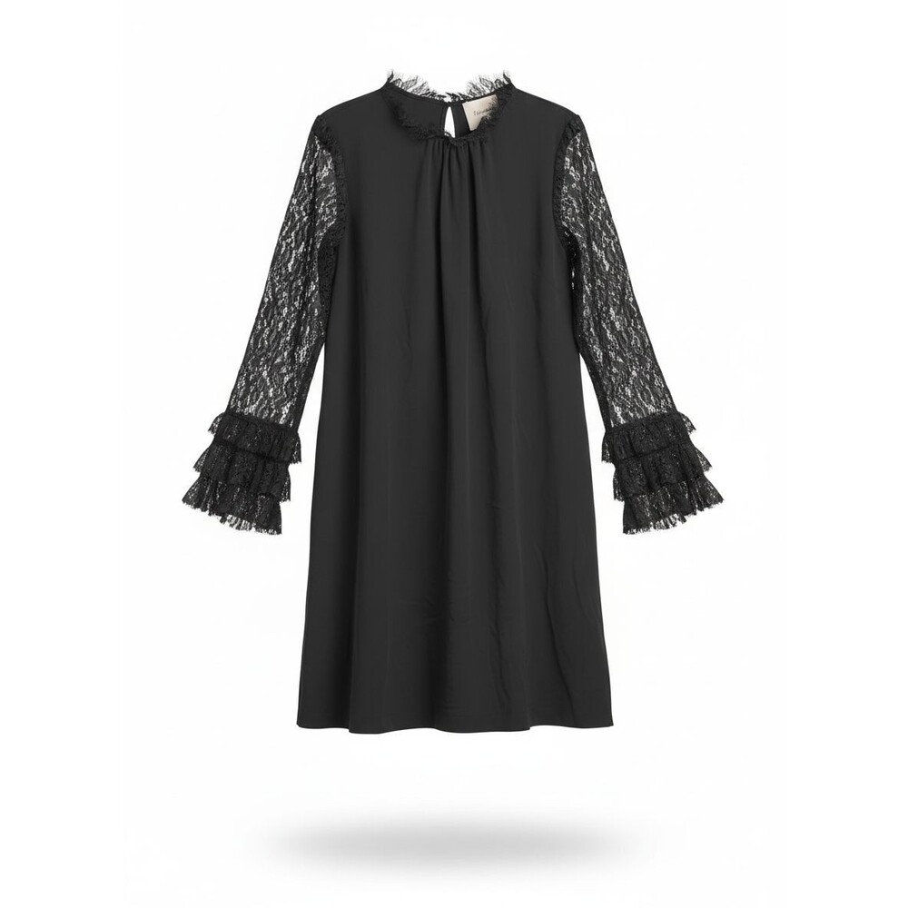 Mariuccia M Women's Black Long Sleeve Cocktail Evening Midi Dress NWT